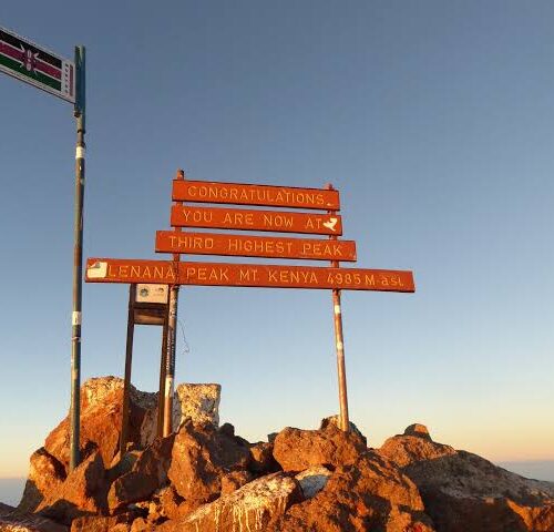 Point Lenana Summit Sign