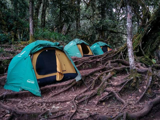 Umbwe Cave Camp tents