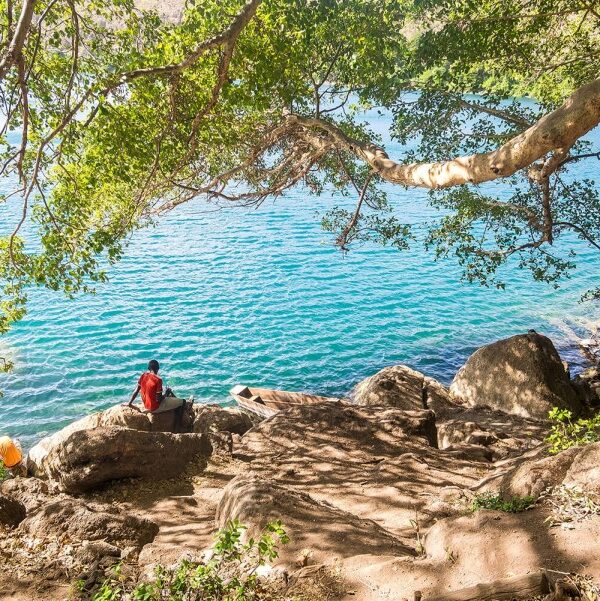 Picnic overlooking Lake Chala