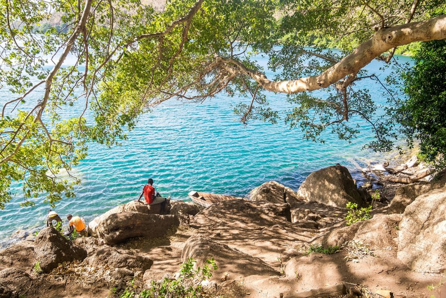Picnic overlooking Lake Chala